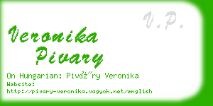 veronika pivary business card